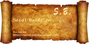 Seidl Balázs névjegykártya